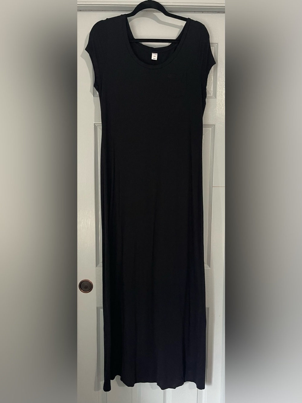 Old Navy Black Maxi Dress with Short Sleeves